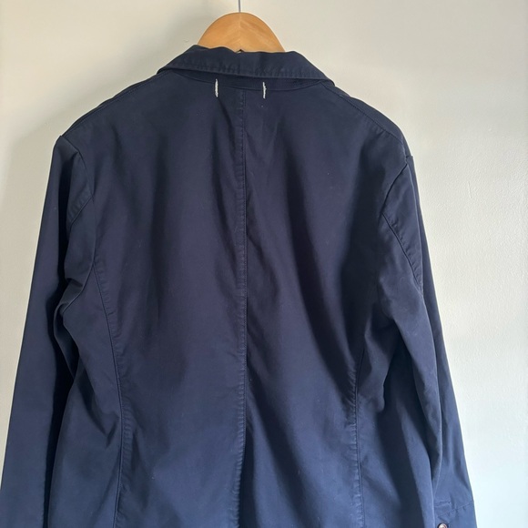 Alex Mill Navy Jacket adorned with a fun flower.  Comfy and versatile XL. - Picture 2 of 16